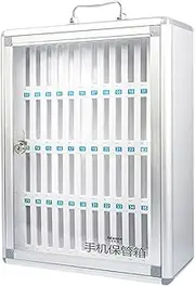 Fenteer Cell Phone Locker Lock Box Pocket Chart Locking Storage Cabinet for Classroom Exam, 48 Slots