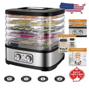 Versatile 5-Tray Food Dehydrator for Fruits, Herbs, and Jerky – Includes Recipes
