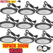 10x 300W UFO LED Lights High Bay Industrial Workshop Warehouse Factory Lamp Shed
