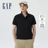 在飛比找蝦皮商城優惠-Gap 男女同款 Logo短袖POLO衫-黑色(671975