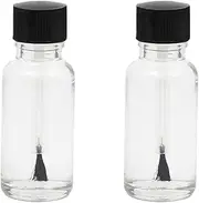 2 PCS 20ml Nail Polish Jars Empty Nail Polish Bottles with Clear Brush Nail Art Bottle Cuticle Oil Container for Nails