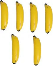ibasenice 6pcs PVC Inflatable Banana Props Lifelike Fruit Display Toys for Home Office and Educational Use Photo Prop and Decoration