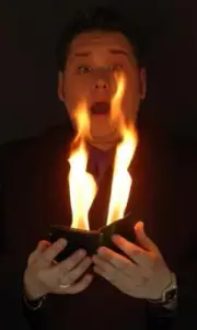 The Original Pyro Wallet® || (Fire Wallet Stage Street Theatre Magic Trick)