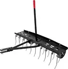 40Inch Tow behind Dethatcher with 20 Spring Steel Tines,Lawn Sweeper Garden Gras