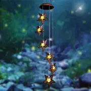 Tryme Solar Wind Chimes Star Wind Chime Warm LED Hanging Solar Lights Unique ...