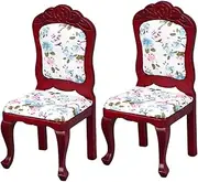 TOYANDONA 2pcs Miniature Dollhouse Chairs 1:12 Scale Mini Furniture No Armrest Boys and Girls Toys