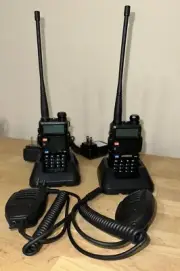 2 Pack Baofeng UV-5R Dual Band Two Way Radio Walkie Talkie with Flashlight