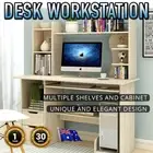 Achieve Desk Workstation Computer w/Shelf & Cabinet Lockable Drawer Study Office