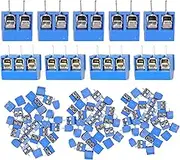 Lonely Binary Pack of 100 Breadboard-Friendly Screw Terminals - 5mm Pitch, 2-Pin (80) & 3-Pin (20) PCB Mount for Arduino, Raspberry Pi Pico, ESP32 Projects
