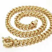 18ct Heavy Yellow Gold Plated Euro Chain Necklace with Bolt Clasp - USA Made