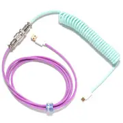 Ducky Premicord Custom Coiled USB Cable Frozen Llama