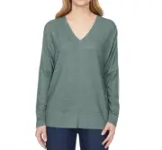 Buffalo Ladies' Cozy V-Neck Long Sleeve Top, Green, Size L