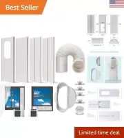 Portable AC Window Kit with Exhaust Hose, Air Conditioners Kits Parts Adjusta...