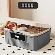 20 * 25 * 10cm Medicine Organizer Box First Aid Health Emergency Storage Box Large Capacity Medicine Storage Bins with Combination Locks(Grey)