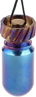 Titanium Small Pill Organizer Keychain Waterproof Pill Container Case Portable Pill Box Carrier for Outdoor Camping Travel (Blue)
