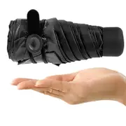 Compact Mini Travel Umbrella Light Weight Tiny Waterproof Pocket UV Rain Umbrellas BLACK COLOR