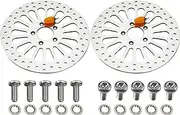 BLCYANUE 11.8'' 2pcs Front Brake Rotor for Harley Davidson Touring Electra Glide Classic,Road Glide,Road King,Trike Street Glide,Ultra Limited,Mirror Polished Stainless Steel Motorcycle Brake Rotors