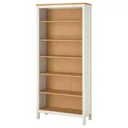 HEMNES bookcase, white stain/light brown, 90x198 cm