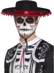 Mexican Senor Red and Black Costume Hat