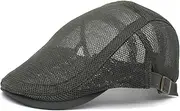 [ANMUR] Men's Fashion Trucker Cap Summer Ivy Hats Berets Sailor Docker Caps Mesh Peaky Newsboy Hat for Men (Color : Army Green, Size : One Size)