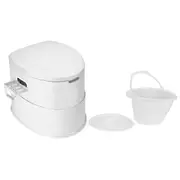 New Pregnant Commode Camping Travel Portable Toilet with Paper Roll Holder Movable Toilet white