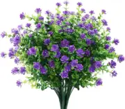 Artificial Flowers Outdoor No Fade Fake Plants UV Resistant Garden Decor Purple