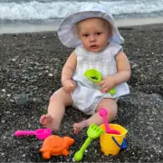 23" Reborn Baby Doll with Hand-Rooted Mohair Already Finished Doll Painted