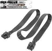 VGA PCIe Power Cable, 8 Pin Graphics Card Power Cable,with Flat Line 8P to 6+2P, VGA Graphics Cable for Video Card Display Port, PC IE Cable