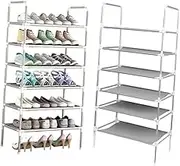 Hohopeti Metal Shoe Rack with Handle Multilayer Storage Shelf for Home Organization Iron Shoe Cabinet Space-Saving Design for Entryway and Living Room