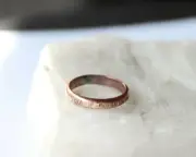 Copper Ring Stackable Hammered Rings band Size 6.5 Promise Ring Unisex 3mm thick