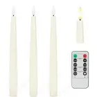 Flameless Taper Candles with 3D Wick, 9.6" Real Wax LED Candles with Remote a...