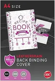 GBC BCL300BK25 Binding Cover, A4 L,Grain Black PK25