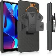 Rome Tech Case with Belt Clip for Moto G Power 2022 6.5" [NOT for 2021] Slim Heavy Duty Shell Holster Combo - Rugged Phone Cover with Kickstand Compatible with Moto G Power 2022 - Black