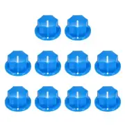 10Pcs ABS and Copper Potentiometer Knobs 1/4" Volume Control Top Hats Blue