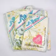 Vintage Grand Millennial Cottagecore Sheets Blue Cabbage Roses 1970's St. Mary's
