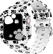 [XYF] Compatible for Crystal Clear Apple Watch Bands, 45mm 44mm 42mm 41mm 40mm 38mm Bumper Case for Men Women Jelly Sport Case Band for iWatch Ultra 2/1 Series 9 8 7 SE/6 5 4 3 2 1