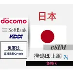 日本ESIM上網吃到飽3日5日7日8日10日15日30日免卡上網 可熱點分享DOCOMO 日本上網卡5天7天網路ESIM