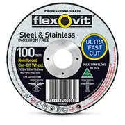 FLEXOVIT 100 x 1.0mm Steel & Stainless Cut Off Disc - MEGA INOX 66252841585