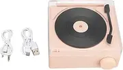 Record Player, Record Player with Speakers, 5.0, Alarm Clock Function, Upgraded Turntable Sound, Wireless and Sound Cable Connection, Memory Card Insertion Playback (White) (Pink)