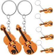 JOINPAYA 6pcs Mini Violin Key Chains Keyring: 3.85X0.98X0.20in Plastic Violin Music String Keychain Instrument Keychain Unique Graduation Souvenir Hanging Decoration for Loverson for Lovers