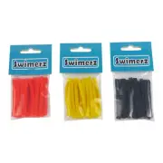 Swimerz Assist Hook Sleeves, 3mm Shrink Tube, Black, Yellow & Red, 50mmL. Qty 45