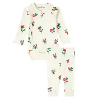 [Mini Rodini] Mini Rodini Baby Lingonberries cotton bodysuit and pants set M 3 white