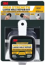 3M High Strength Large Hole Repair Kit, Includes Fiber Reinforced Spackling Compound (12 oz.), Repair Plate, Putty Knife and Sanding Sponge, for Easy Wall Repair, No Shrinking or Cracking (LHR-KIT)