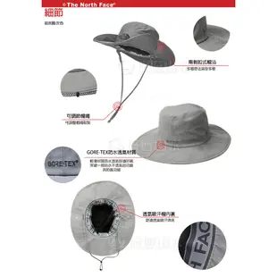 【The North Face GTX 防水盤帽《中灰》】3FGA/GORE-TEX遮陽帽/大盤帽/防風帽/防/悠遊山水