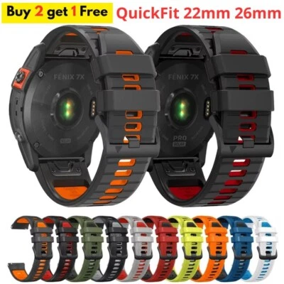26mm 22mm Silicone WatchBand Strap For Garmin Fenix 7 7X 6X 6 Pro 5 5X Plus Epix
