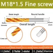1PCS M18*1.5 Fine screw Titanium plated tap stainless steelwit hcobalt helix