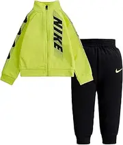 [Nike] Kids Baby Boy's Therma Fleece Dominate Zip Hoodie and Joggers Two-Piece Set (Toddler) Black 2T Toddler