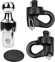 FEXON 60639 Puck System Gooseneck Hitch Ball Kit, Compatible with Ford F250 F350 F450, Chevrolet Silverado, GMC Sierra & Nissan Titan XD, 38000 lbs GTW/ 9500 lbs VTW, 2-5/16 Inch Ball