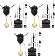 Mellisso 3X Quartz Pendulum Trigger Clock Movement Chime Melody Mechanism Clock Kit with 9 Pairs of Hands