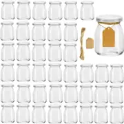 Encheng Clear Glass Jars with Lids, Yogurt & Pudding Containers, 7 Oz, 20 Pack